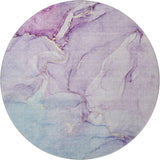 8' Purple Blue And Ivory Abstract Washable Round Rug With UV Protection - HomeRoots - Flyclothing LLC