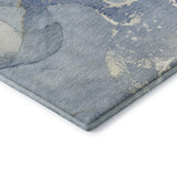 3' X 5' Blue Gray And Ivory Abstract Washable Area Rug With UV Protection - HomeRoots - Flyclothing LLC