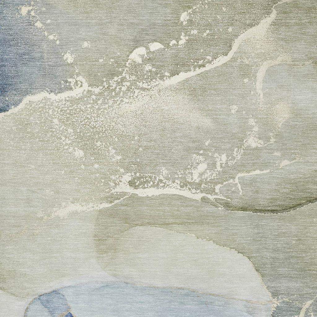 5' X 8' Blue Gray And Ivory Abstract Washable Area Rug With UV Protection - HomeRoots - Flyclothing LLC
