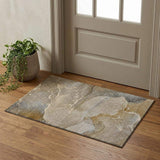 3' X 5' Brown Gray And Ivory Abstract Washable Area Rug With UV Protection - HomeRoots - Flyclothing LLC