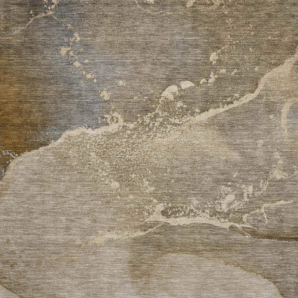 3' X 5' Brown Gray And Ivory Abstract Washable Area Rug With UV Protection - HomeRoots - Flyclothing LLC