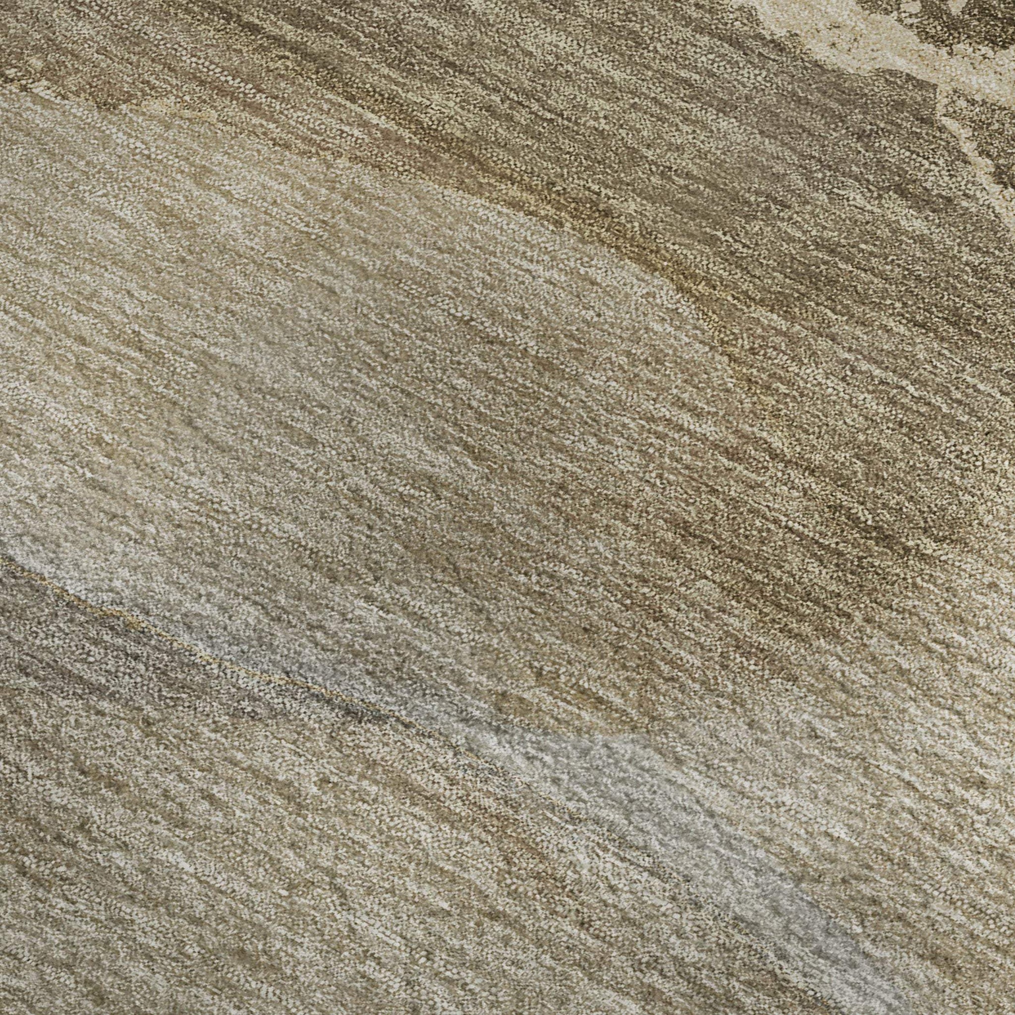 3' X 5' Brown Gray And Ivory Abstract Washable Area Rug With UV Protection - HomeRoots - Flyclothing LLC