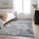 3' X 5' Gray And Ivory Abstract Washable Area Rug With UV Protection - HomeRoots - Flyclothing LLC