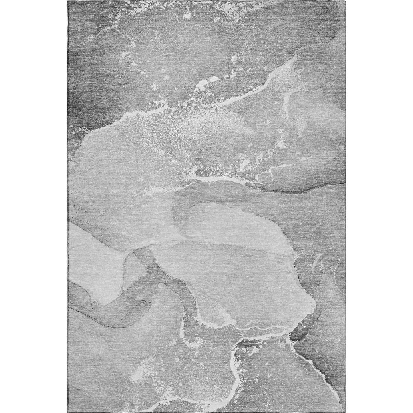 3' X 5' Gray And Ivory Abstract Washable Area Rug With UV Protection - HomeRoots - Flyclothing LLC