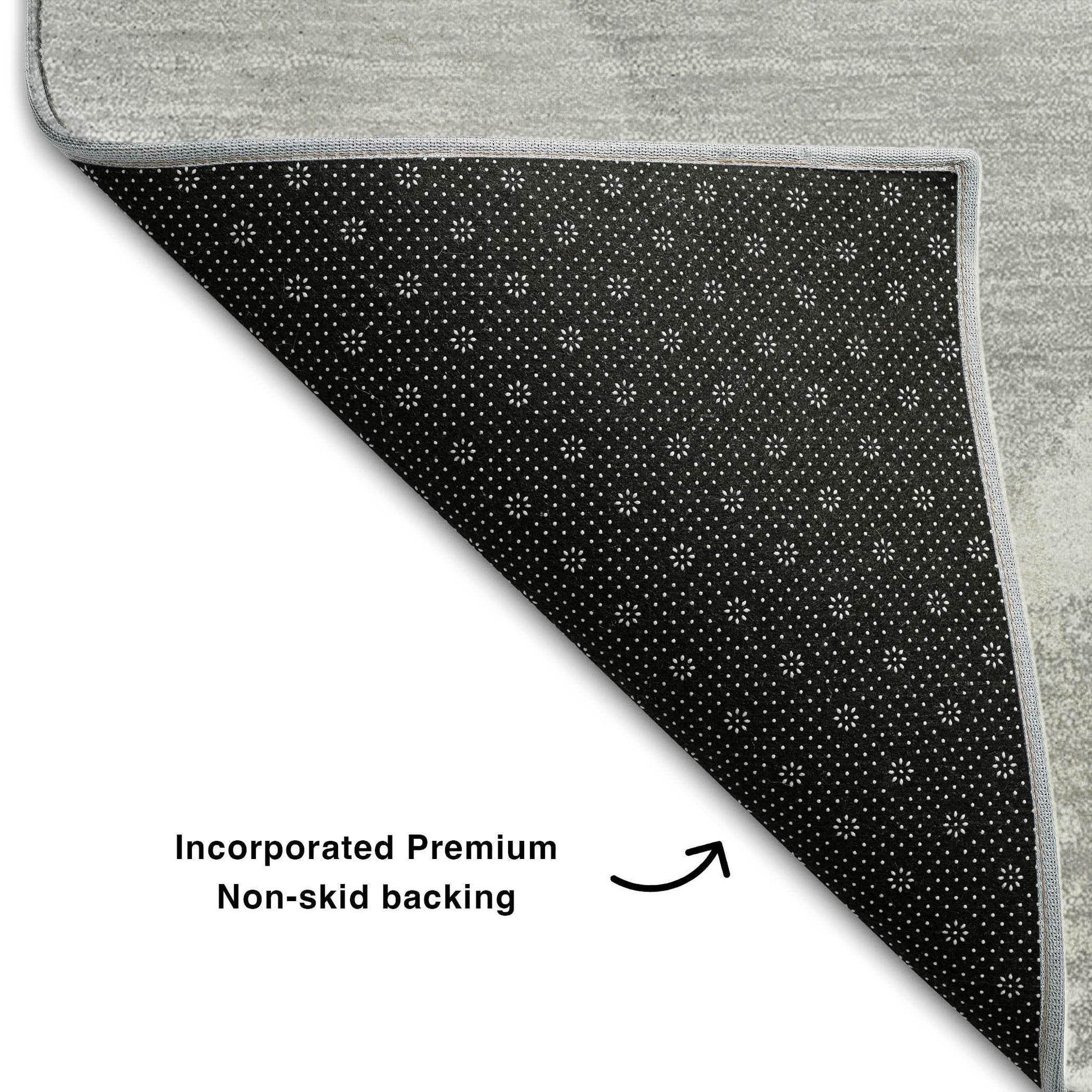 3' X 5' Gray And Ivory Abstract Washable Area Rug With UV Protection - HomeRoots - Flyclothing LLC