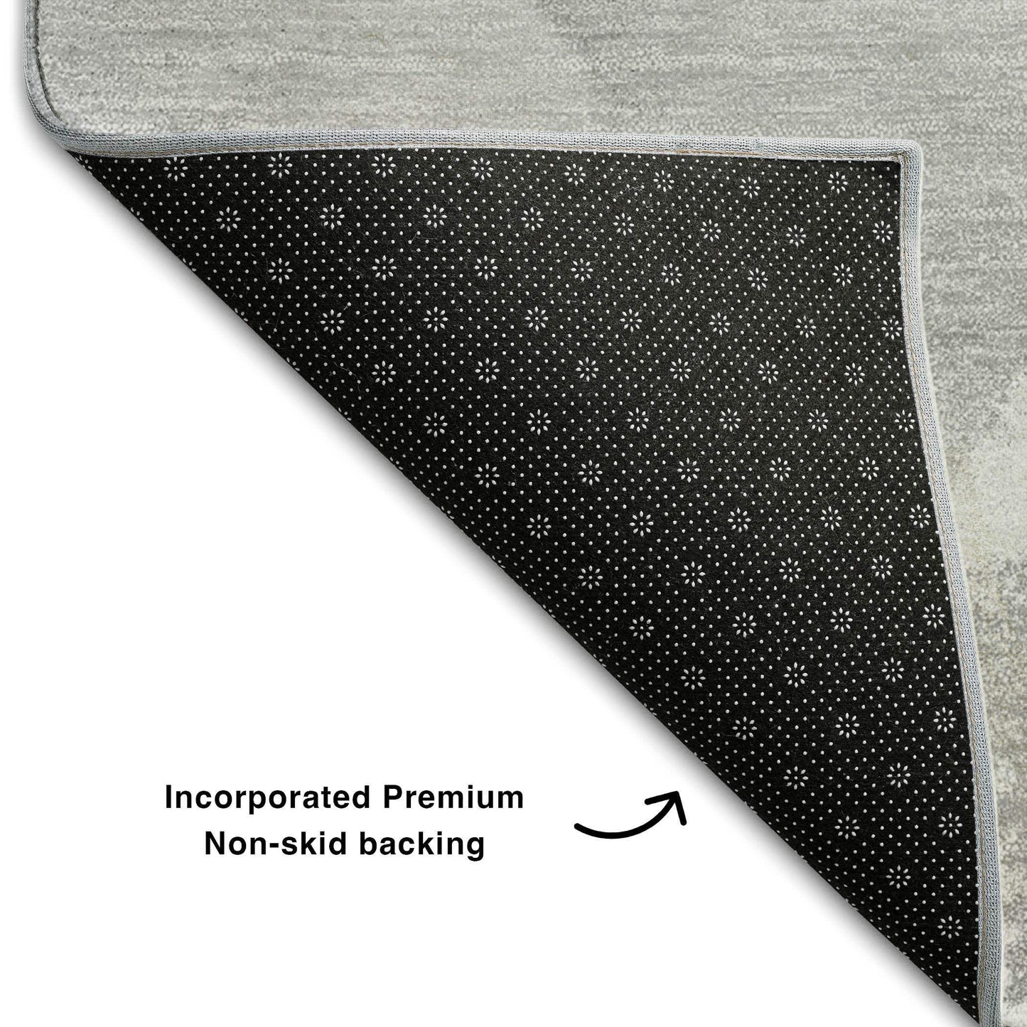 5' X 8' Gray And Ivory Abstract Washable Area Rug With UV Protection - HomeRoots - Flyclothing LLC