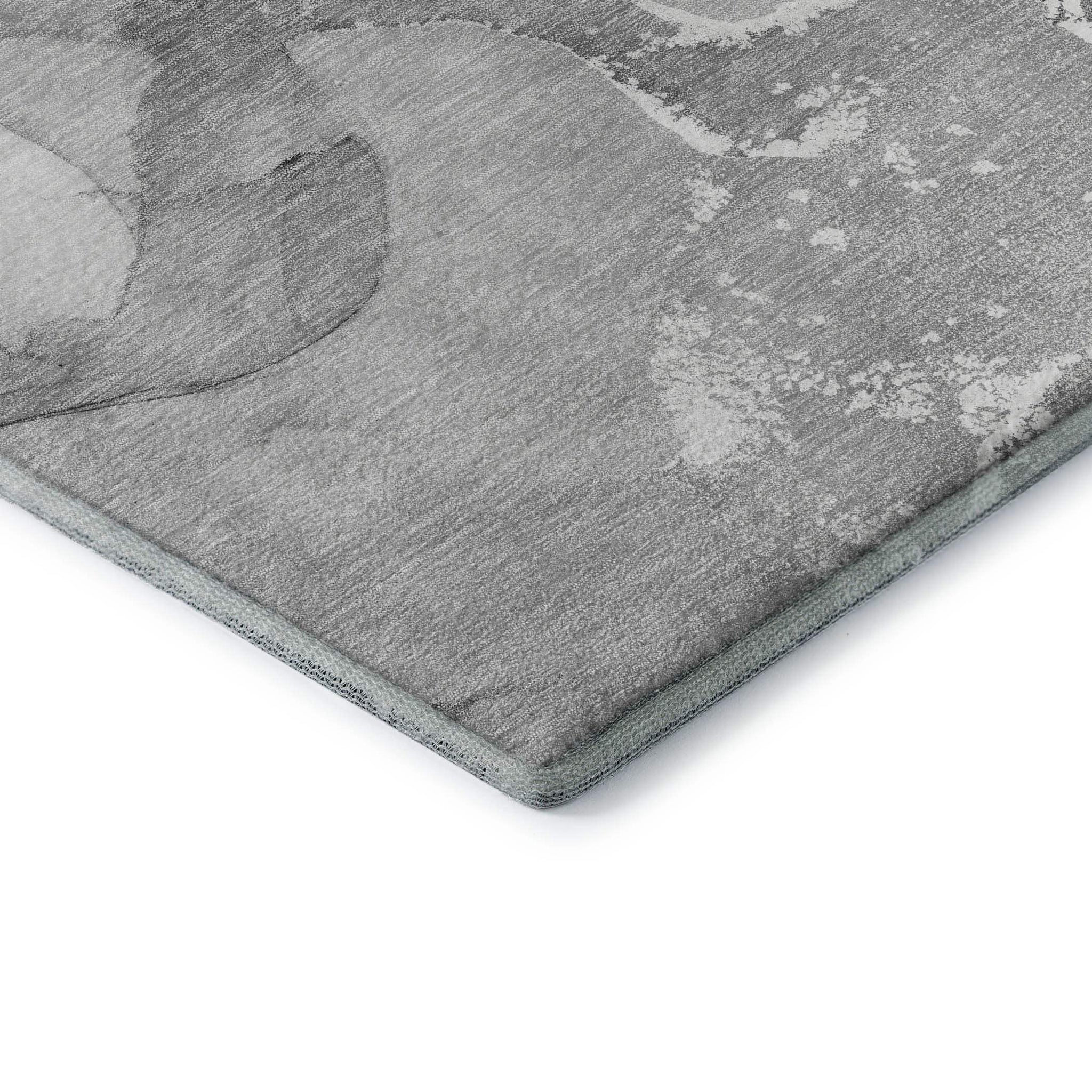 5' X 8' Gray And Ivory Abstract Washable Area Rug With UV Protection - HomeRoots - Flyclothing LLC
