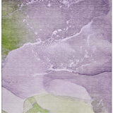 5' X 8' Purple Green And Ivory Abstract Washable Area Rug With UV Protection - HomeRoots - Flyclothing LLC