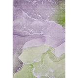 5' X 8' Purple Green And Ivory Abstract Washable Area Rug With UV Protection - HomeRoots - Flyclothing LLC