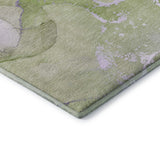 8' Purple Green And Ivory Abstract Washable Round Rug With UV Protection - HomeRoots - Flyclothing LLC