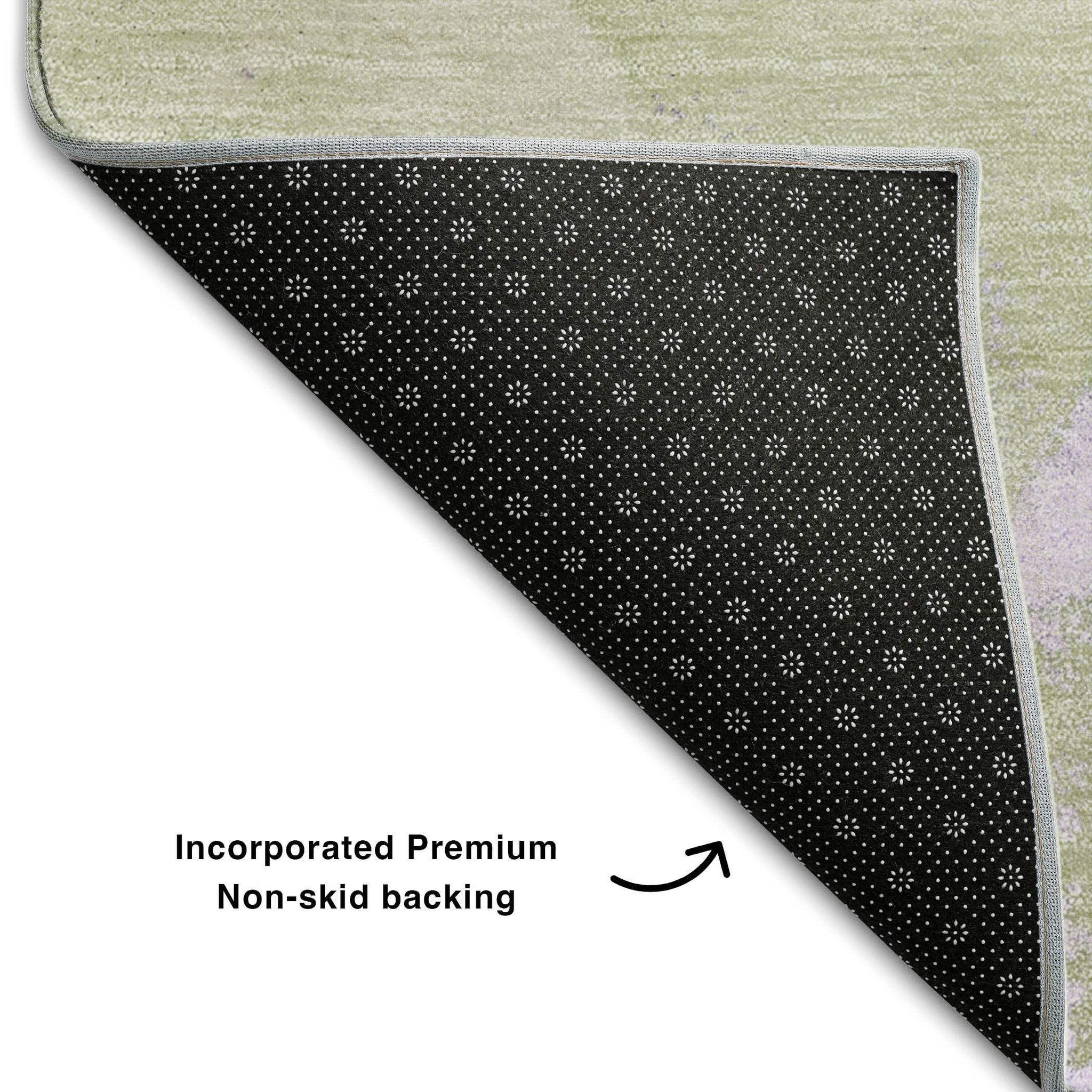 8' X 10' Purple Green And Ivory Abstract Washable Area Rug With UV Protection - HomeRoots - Flyclothing LLC