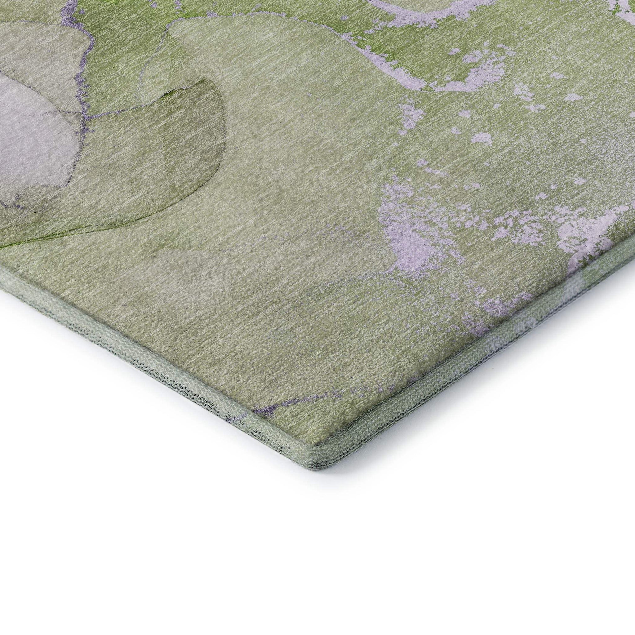 8' X 10' Purple Green And Ivory Abstract Washable Area Rug With UV Protection - HomeRoots - Flyclothing LLC