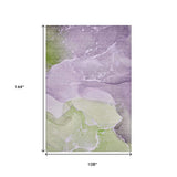 9' X 12' Purple Green And Ivory Abstract Washable Area Rug With UV Protection - HomeRoots - Flyclothing LLC