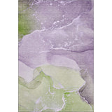 9' X 12' Purple Green And Ivory Abstract Washable Area Rug With UV Protection - HomeRoots - Flyclothing LLC