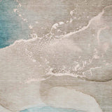 3' X 5' Teal Beige And Ivory Abstract Washable Area Rug With UV Protection - HomeRoots - Flyclothing LLC