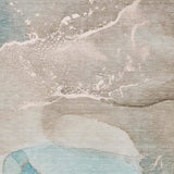 9' X 12' Teal Beige And Ivory Abstract Washable Area Rug With UV Protection - HomeRoots - Flyclothing LLC