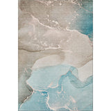 10' X 14' Teal Beige And Ivory Abstract Washable Area Rug With UV Protection - HomeRoots - Flyclothing LLC
