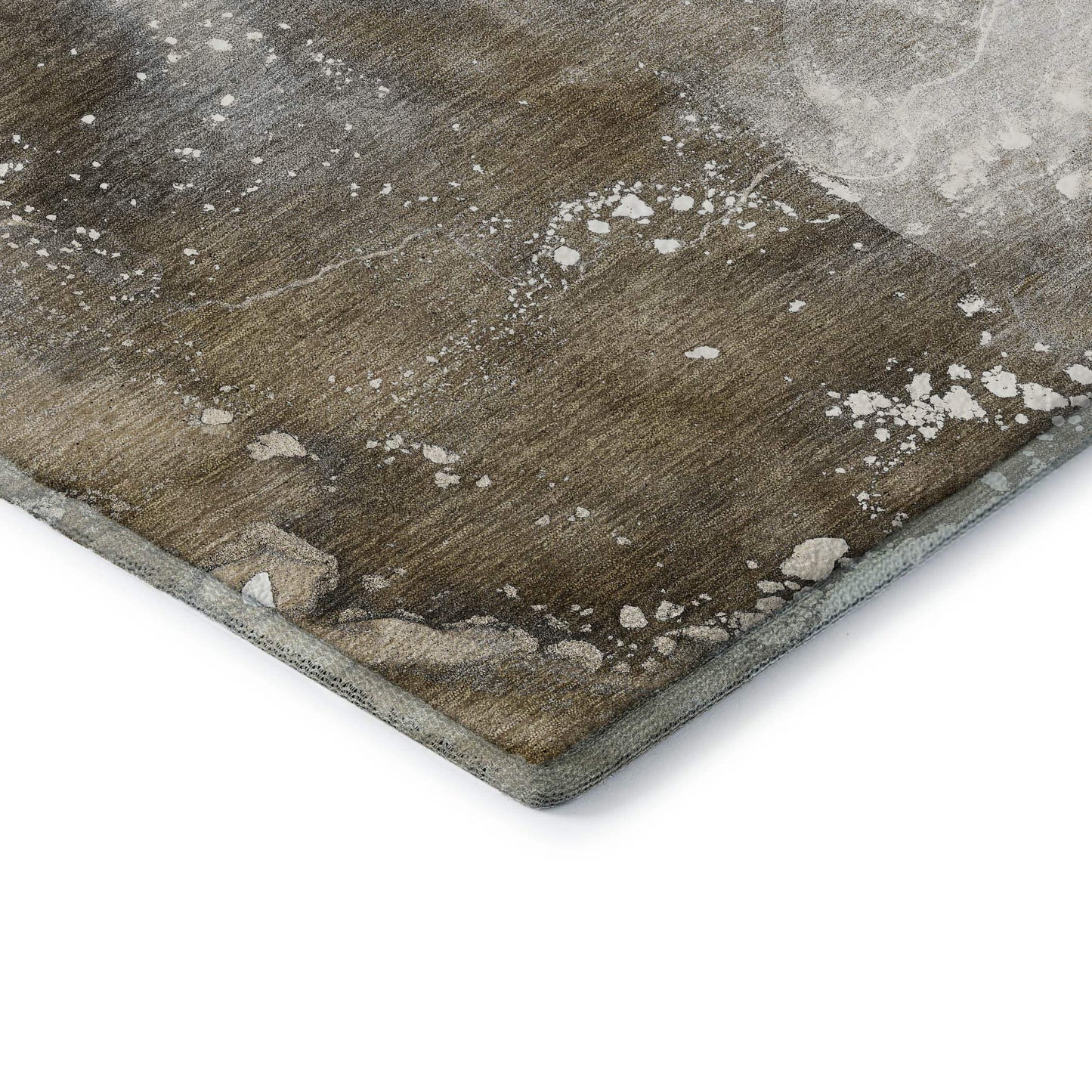 3' X 5' Brown Ivory And Gray Abstract Washable Area Rug With UV Protection - HomeRoots - Flyclothing LLC