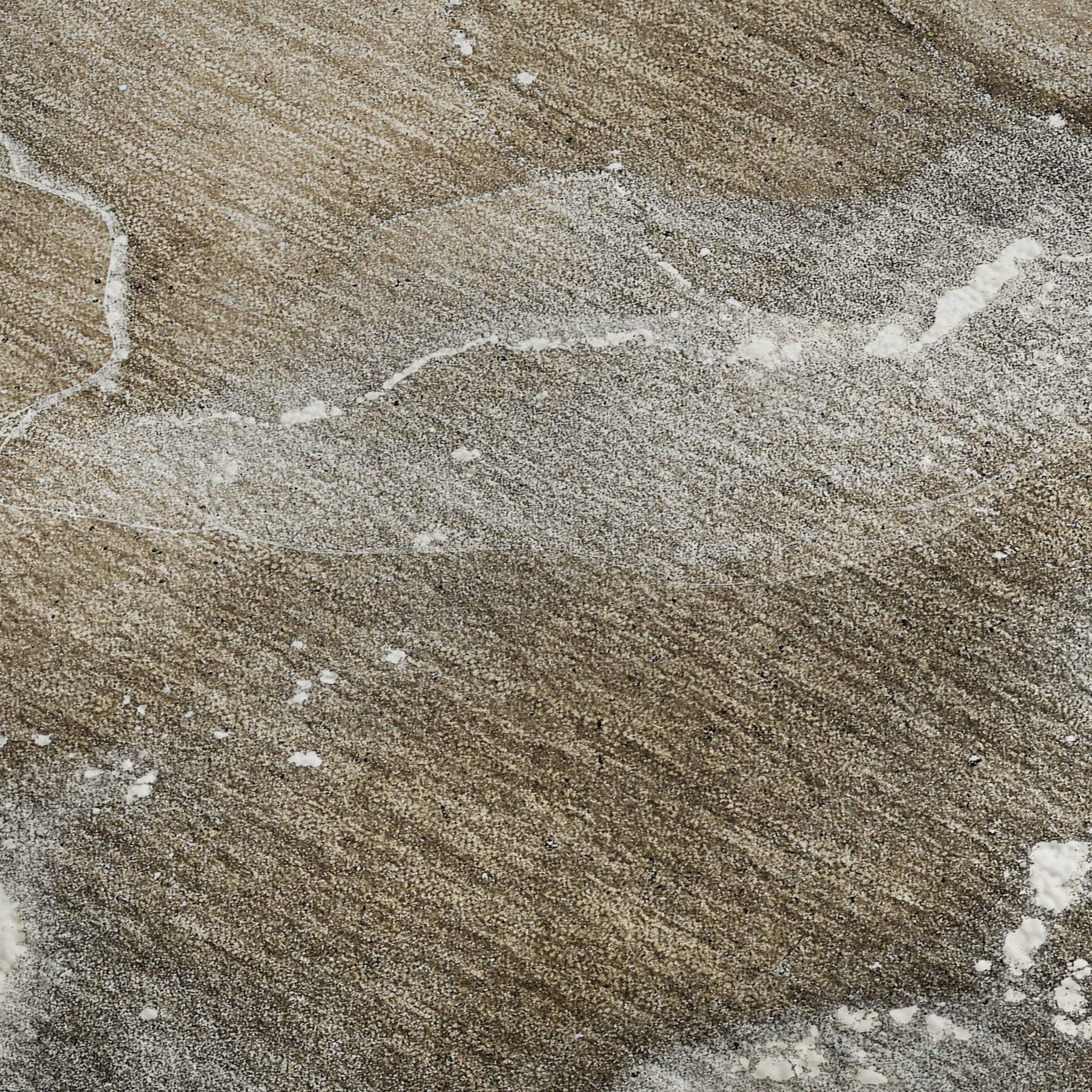 3' X 5' Brown Ivory And Gray Abstract Washable Area Rug With UV Protection - HomeRoots - Flyclothing LLC