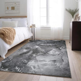 3' X 5' Gray And Ivory Abstract Washable Area Rug With UV Protection - HomeRoots - Flyclothing LLC
