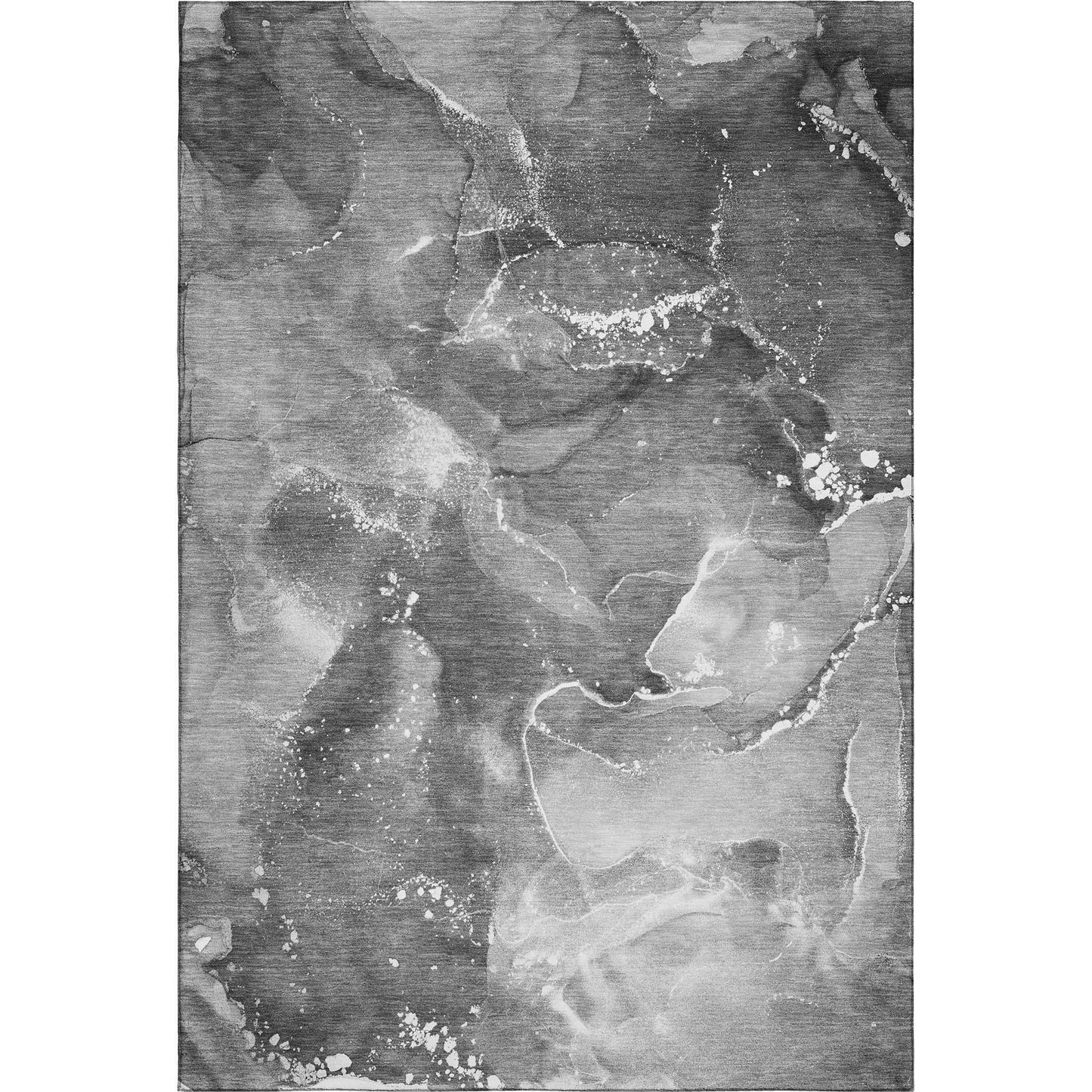 3' X 5' Gray And Ivory Abstract Washable Area Rug With UV Protection - HomeRoots - Flyclothing LLC