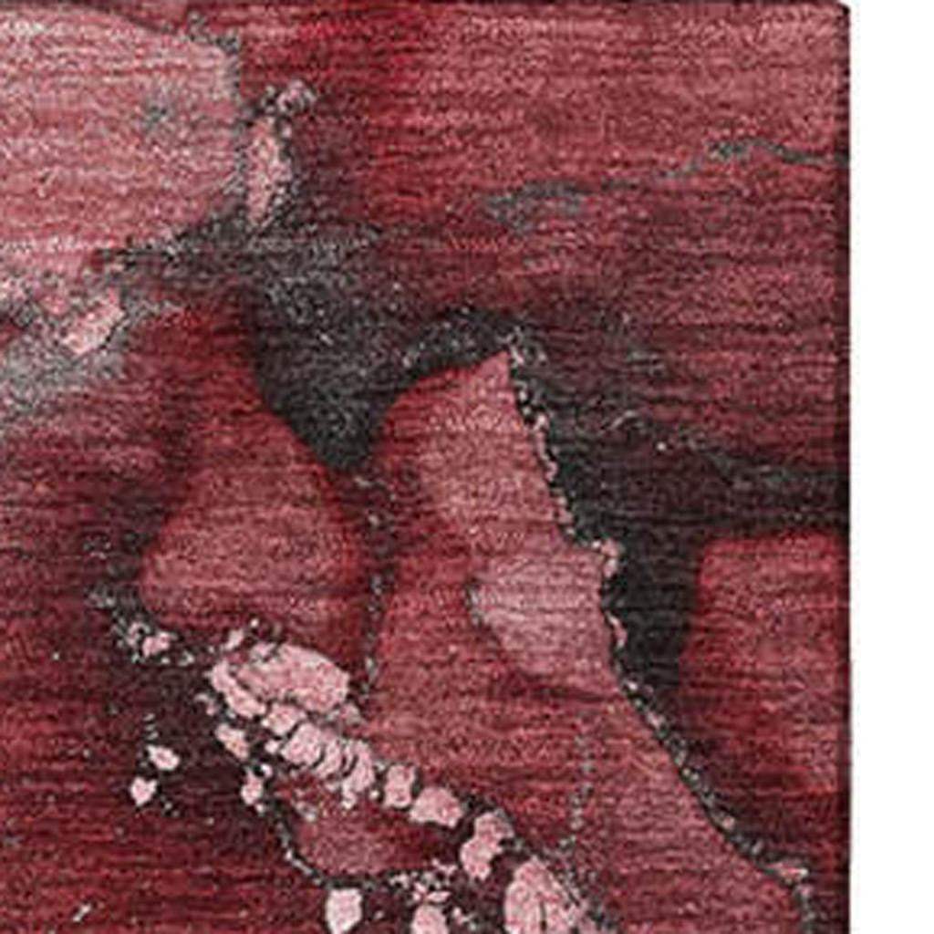 3' X 5' Merlot And Ivory Abstract Washable Area Rug With UV Protection - HomeRoots - Flyclothing LLC