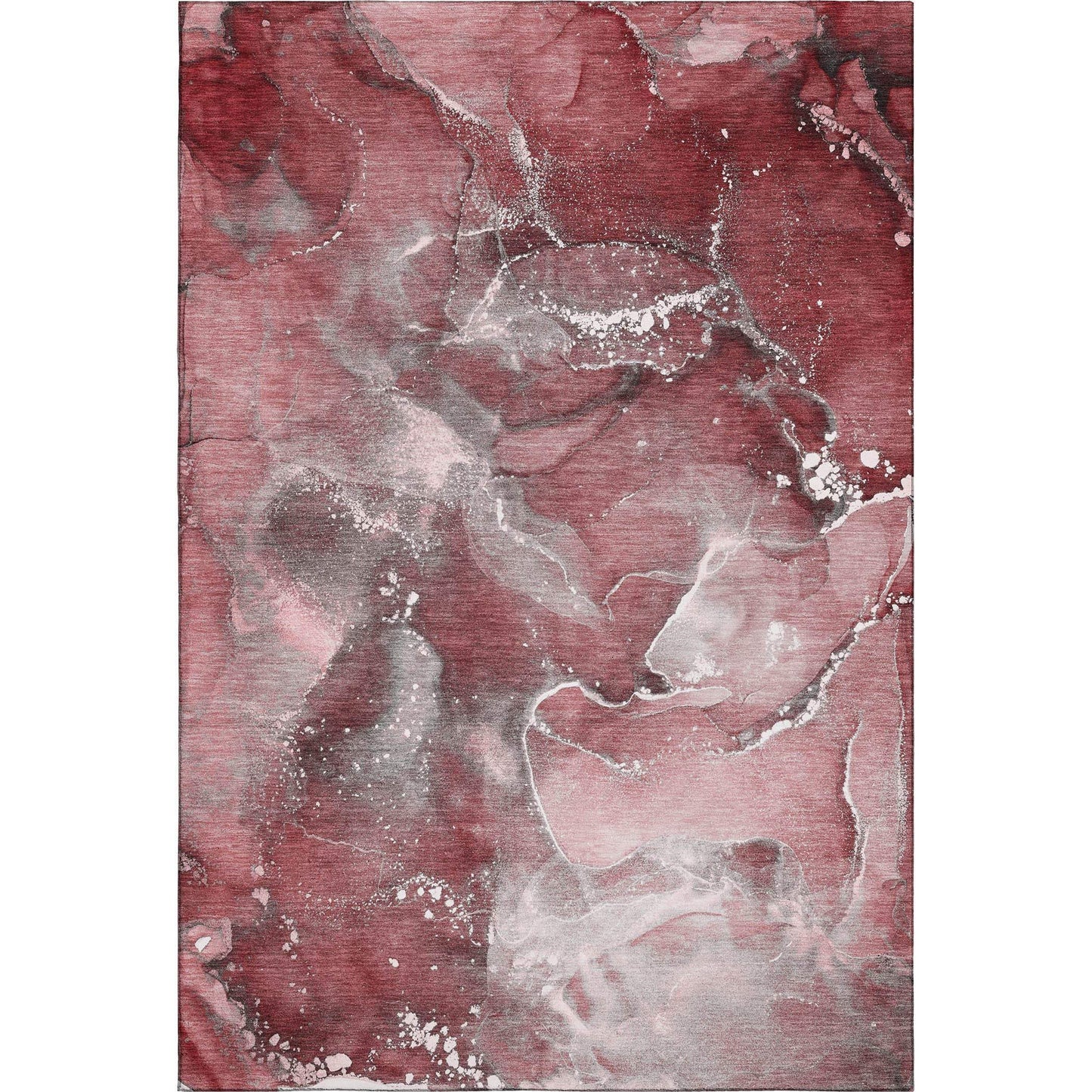 3' X 5' Merlot And Ivory Abstract Washable Area Rug With UV Protection - HomeRoots - Flyclothing LLC