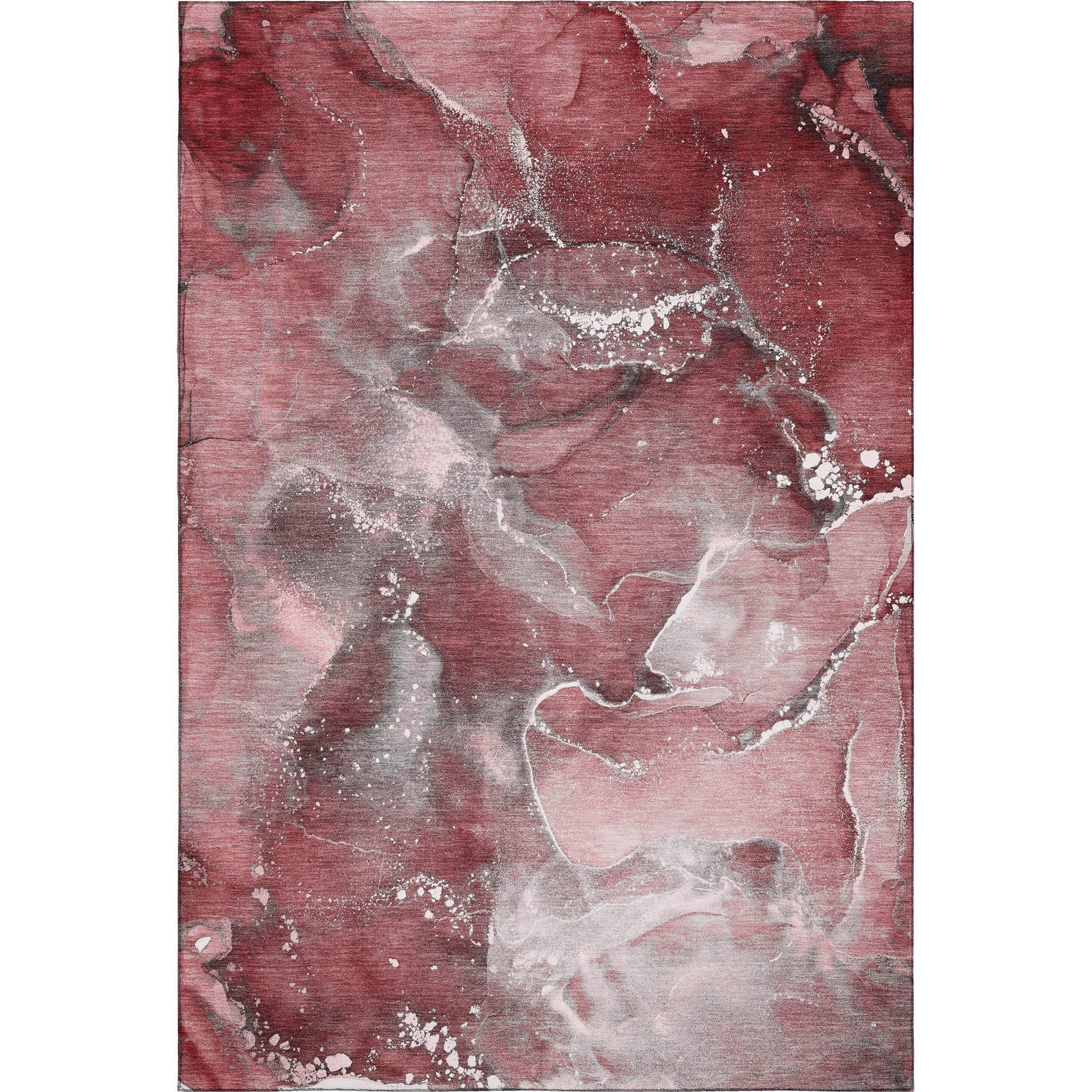 3' X 5' Merlot And Ivory Abstract Washable Area Rug With UV Protection - HomeRoots - Flyclothing LLC