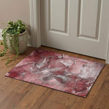 3' X 5' Merlot And Ivory Abstract Washable Area Rug With UV Protection - HomeRoots - Flyclothing LLC