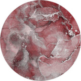 8' Merlot And Ivory Abstract Washable Round Rug With UV Protection - HomeRoots - Flyclothing LLC