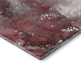 8' Merlot And Ivory Abstract Washable Round Rug With UV Protection - HomeRoots - Flyclothing LLC