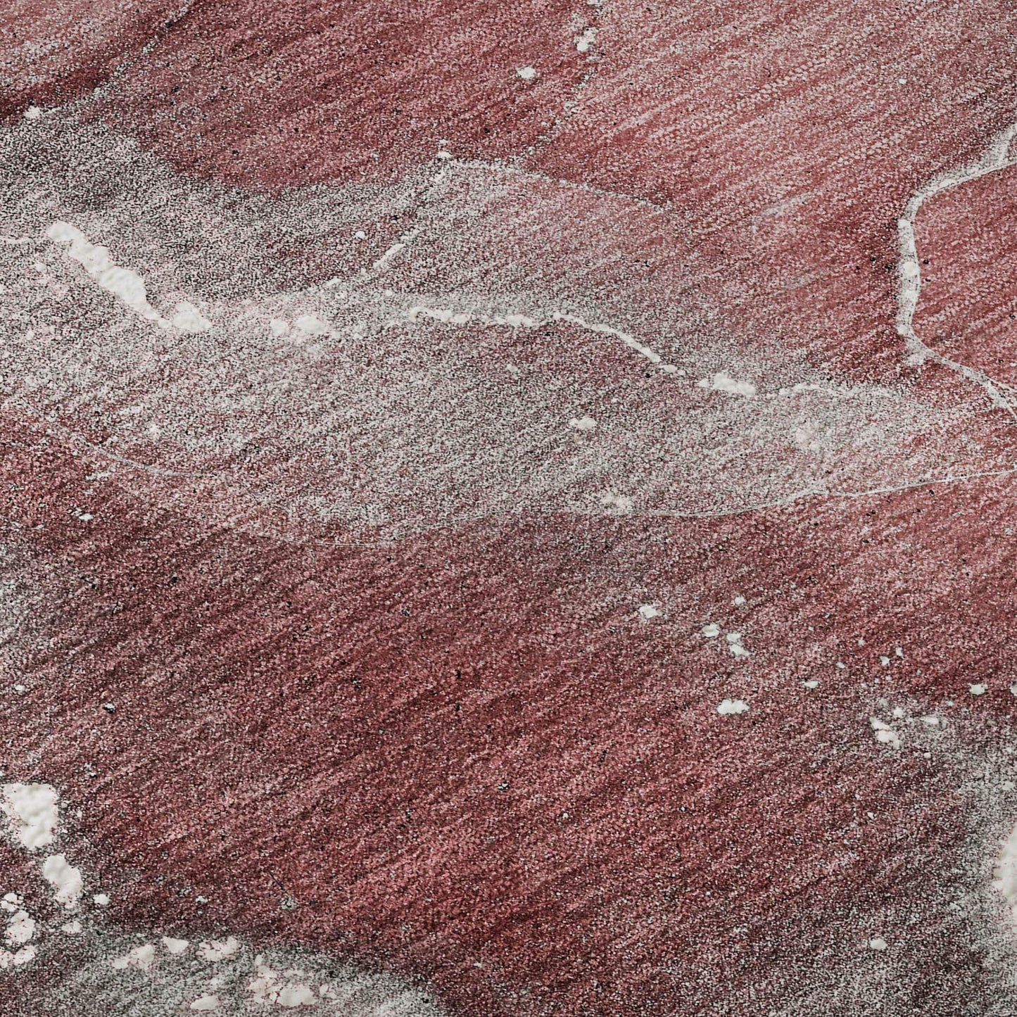 8' Merlot And Ivory Abstract Washable Round Rug With UV Protection - HomeRoots - Flyclothing LLC