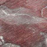 8' Merlot And Ivory Abstract Washable Round Rug With UV Protection - HomeRoots - Flyclothing LLC