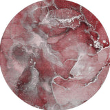 8' Merlot And Ivory Abstract Washable Round Rug With UV Protection - HomeRoots - Flyclothing LLC