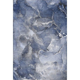 3' X 5' Navy Blue And Ivory Abstract Washable Area Rug With UV Protection - HomeRoots - Flyclothing LLC