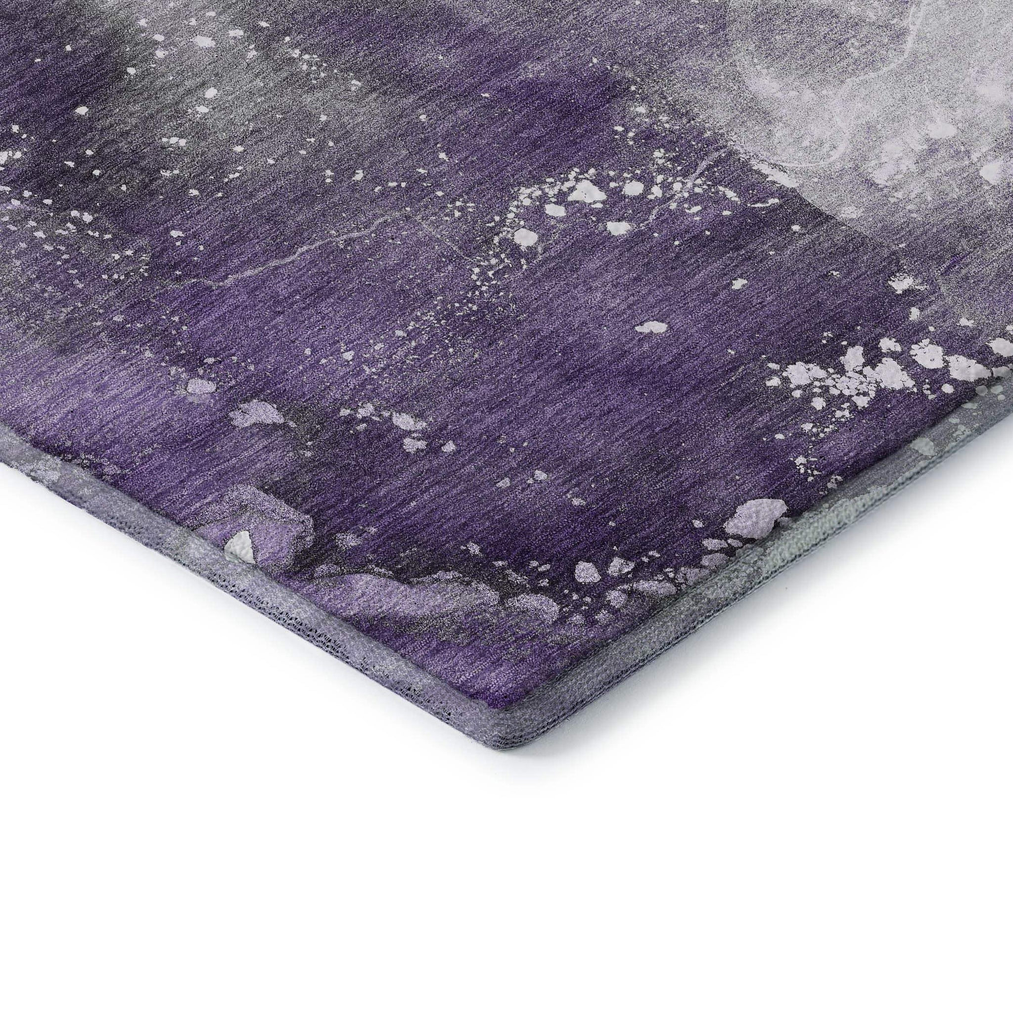 3' X 5' Purple And Ivory Abstract Washable Area Rug With UV Protection - HomeRoots - Flyclothing LLC