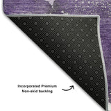 8' Purple And Ivory Abstract Washable Round Rug With UV Protection - HomeRoots - Flyclothing LLC