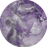 8' Purple And Ivory Abstract Washable Round Rug With UV Protection - HomeRoots - Flyclothing LLC