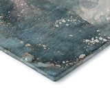 3' X 5' Teal And Ivory Abstract Washable Area Rug With UV Protection - HomeRoots - Flyclothing LLC