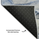 5' X 8' Blue And Ivory Abstract Washable Area Rug With UV Protection - HomeRoots - Flyclothing LLC