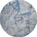 8' Blue And Ivory Abstract Washable Round Rug With UV Protection - HomeRoots - Flyclothing LLC