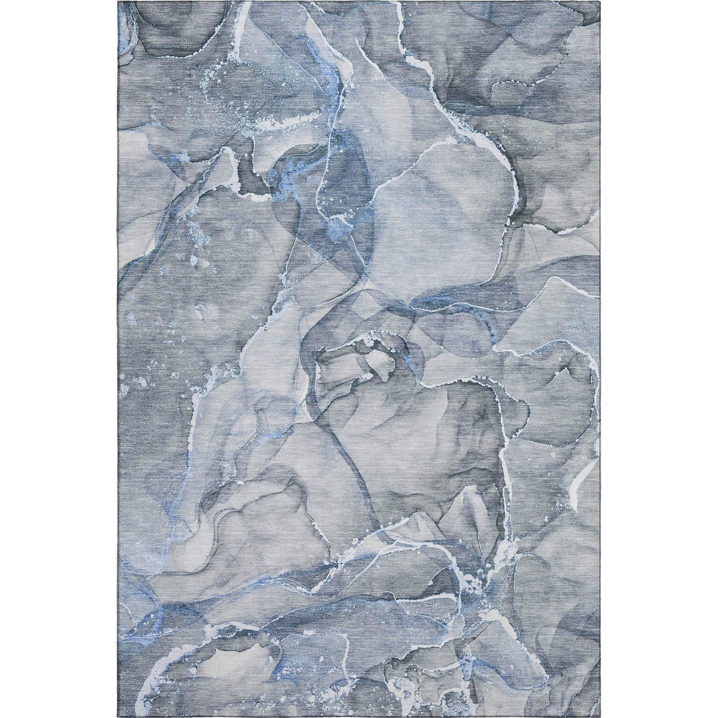 8' X 10' Blue And Ivory Abstract Washable Area Rug With UV Protection - HomeRoots - Flyclothing LLC