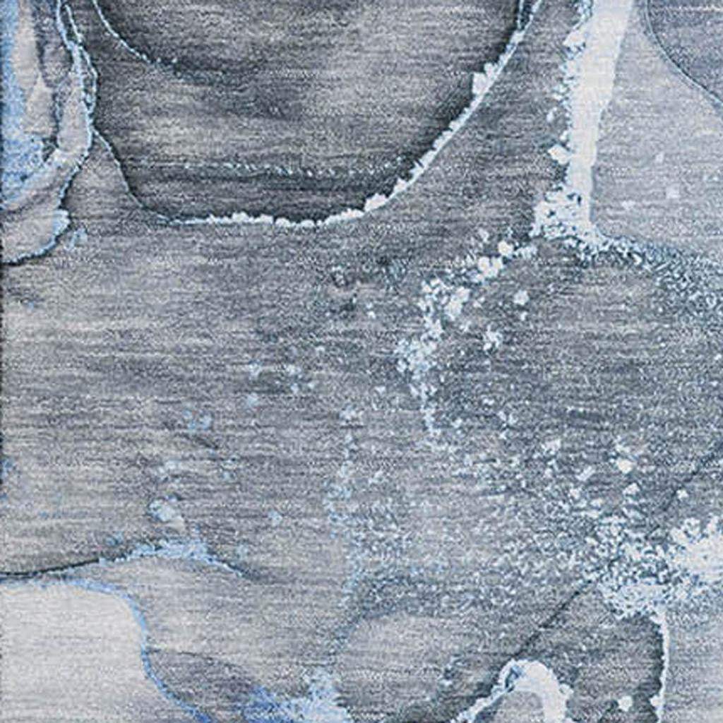 9' X 12' Blue And Ivory Abstract Washable Area Rug With UV Protection - HomeRoots - Flyclothing LLC