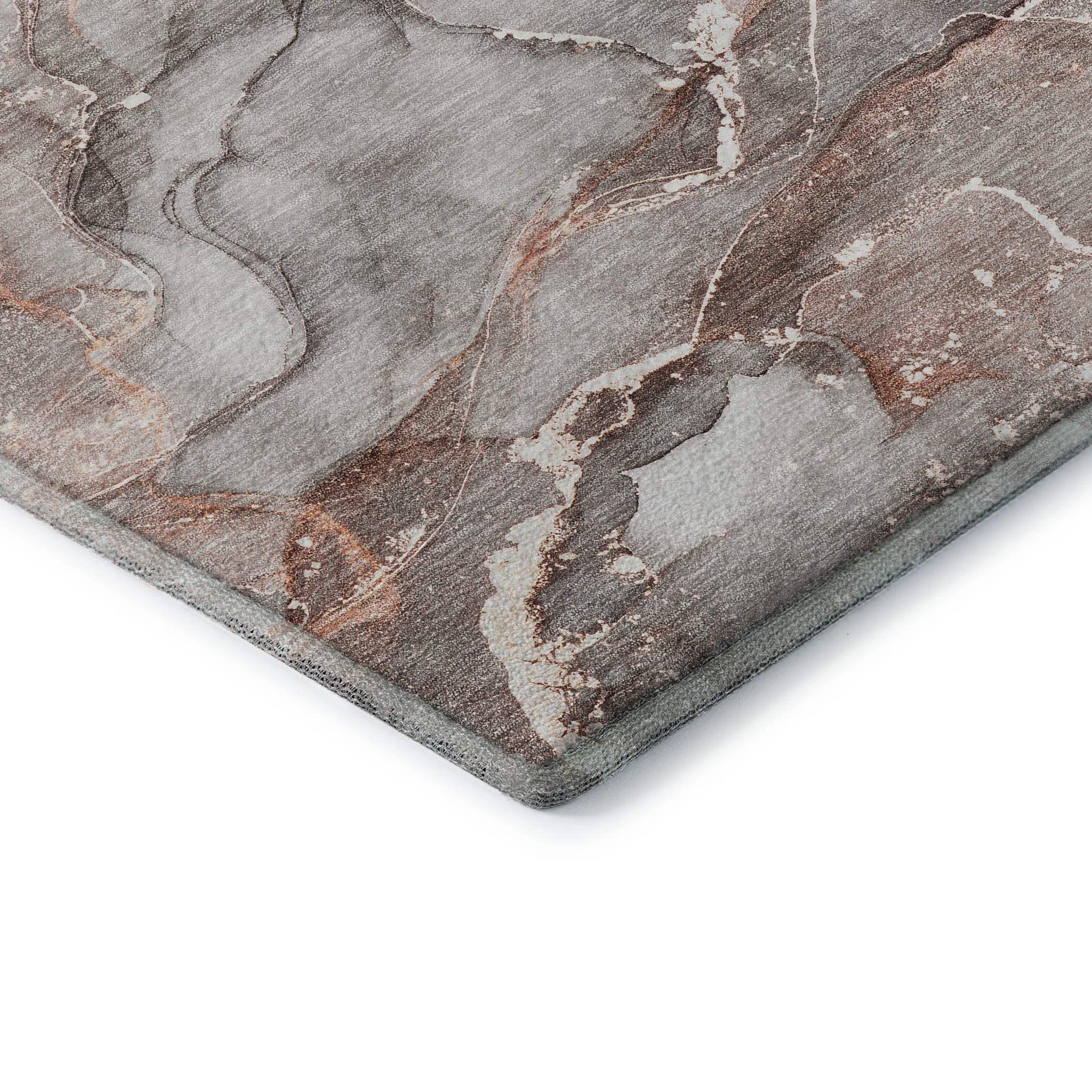 3' X 5' Gray And Ivory Abstract Washable Area Rug With UV Protection - HomeRoots - Flyclothing LLC