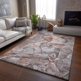 3' X 5' Gray And Ivory Abstract Washable Area Rug With UV Protection - HomeRoots - Flyclothing LLC