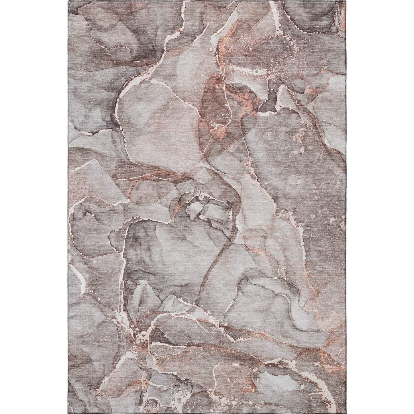 3' X 5' Gray And Ivory Abstract Washable Area Rug With UV Protection - HomeRoots - Flyclothing LLC