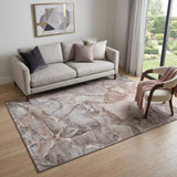 5' X 8' Gray And Ivory Abstract Washable Area Rug With UV Protection - HomeRoots - Flyclothing LLC
