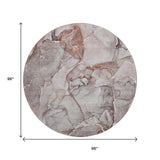 8' Gray And Ivory Abstract Washable Round Rug With UV Protection - HomeRoots - Flyclothing LLC