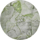 8' Green And Ivory Abstract Washable Round Rug With UV Protection - HomeRoots - Flyclothing LLC