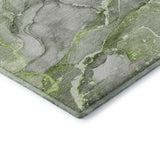 8' Green And Ivory Abstract Washable Round Rug With UV Protection - HomeRoots - Flyclothing LLC